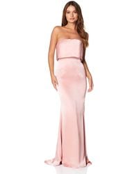 Jarlo - Jetaime Strapless Maxi Dress With Overlay And Button Back Detail - Lyst