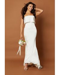 Jarlo - Jetaime Strapless Maxi Dress With Overlay And Button Back Detail - Lyst
