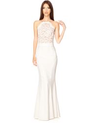 Jarlo Chelsea High Neck Lace Dress With Tie Back Detail - White