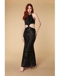 Jarlo - Gloria Sequin Fishtail Maxi Dress With Cut Out Detail - Lyst
