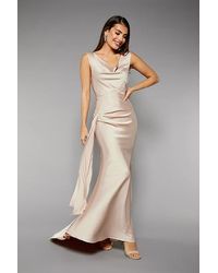 Jarlo - Gabriella Cowl Neck Fishtail Gown With Open Back - Lyst