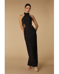 Jarlo - Izzy High Neck Maxi Dress With Lace Waist Detail - Lyst