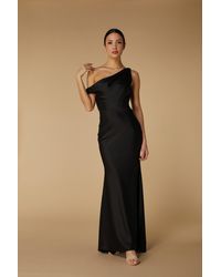 Jarlo - Artemis Drop Shoulder Satin Maxi Dress - Lyst