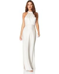 Jarlo - Starlette Halter Neck Maxi Dress With Back Tie And Button Back Detail - Lyst