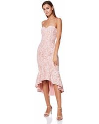 Jarlo Cleo All Over Lace Cami Strap Midi Dress - Pink