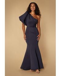 Jarlo - Frances One Shoulder Exaggerated Puff Sleeve Scuba Maxi Dress - Lyst