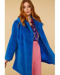 Jayley - Faux Fur Duchess Midi Coat - Lyst