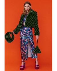 Jayley - Cropped Faux Fur Jacket - Lyst