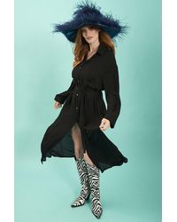 Jayley - Silk Blend Maxi Shirt Dress - Lyst