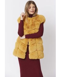Jayley - Faux Fur And Faux Suede Vest - Lyst