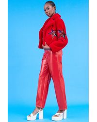 Jayley - Bamboo Faux Fur Sequins Star Jacket - Lyst