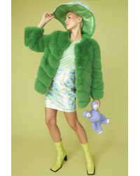 Jayley - Faux Fur Striped Gaga Coat - Lyst