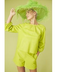 Jayley - Lime Eco Leather Swing Top - Lyst