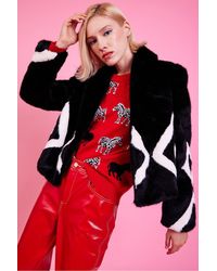 Jayley - Faux Fur Cropped Jacket - Lyst