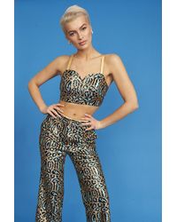 Jayley - Animal Print Sequin Bralet - Lyst