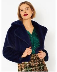 Jayley - Faux Fur Cropped Coat - Lyst