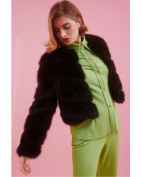Jayley - Handmade Bamboo Faux Fur Jacket - Lyst