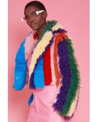 Jayley - Faux Fur Hand Crafted Eco Bamboo Cropped Coat - Lyst