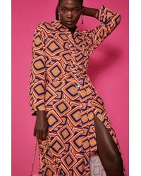 Jayley - Silk Blend Maxi Shirt Dress - Lyst