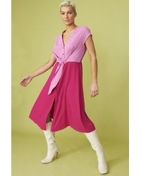 Jayley - Silk Blend Two Tone Dress - Lyst