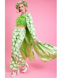 Jayley - Tencel Blend Cucumber Print Trench Coat - Lyst