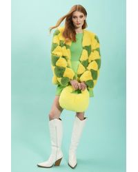 Jayley - And Delilah Diamond Faux Fur Coat - Lyst
