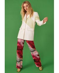 Jayley - Faux Leather Contrast Blazer - Lyst
