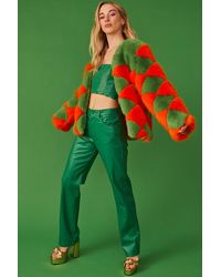 Jayley - Delilah Diamond Faux Fur Coat - Lyst