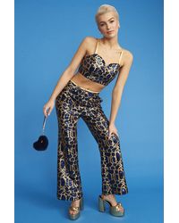 Jayley - Animal Print Sequin Trousers - Lyst