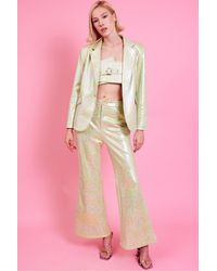 Jayley - Metallic Eco Leather Trousers - Lyst