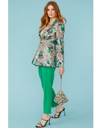 Jayley - Silk Blend Animal Print Floral Blazer - Lyst