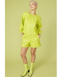 Jayley - Tencel Blend Eco Leather Shorts - Lyst