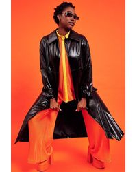 Jayley - Eco Leather Trench Coat - Lyst