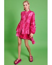Jayley - Love Herb Ruffle Shirt Dress - Lyst