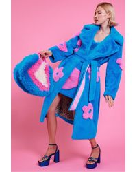 Jayley - Faux Fur Long Coat - Lyst