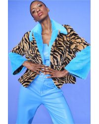 Jayley - And Leopard Print Faux Fur Coat - Lyst