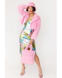 Jayley - Faux Fur Cropped Jacket - Lyst