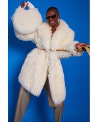 Jayley - Bamboo Blend Faux Fur Shearling Coat - Lyst