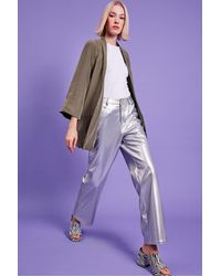 Jayley - Khaki Silk Blend Kimono Jacket - Lyst