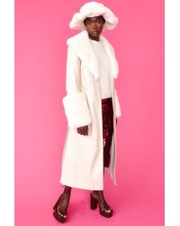 Jayley - Faux Leather Jacket With Detachable Faux Fur Cuffs &Amp - Lyst