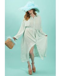 Jayley - Light Silk Blend Maxi Shirt Dress - Lyst