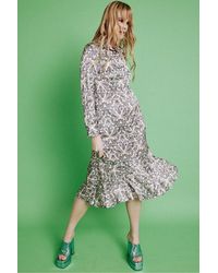 Jayley - Silk Blend Paisley Print Shirt Dress - Lyst
