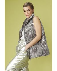 Jayley - Luxury Faux Fur Sequin Gilet - Lyst