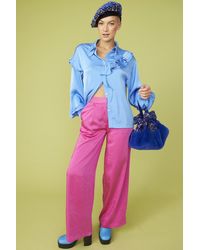 Jayley - Rayon Blend Ruffle Blouse - Lyst