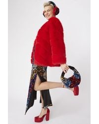 Jayley - Faux Fur Striped Gaga Coat - Lyst