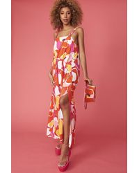 Jayley - Florence Floral Maxi Dress With High Split - Lyst