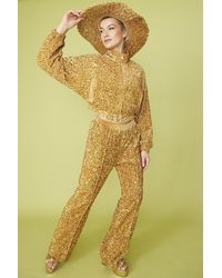 Jayley - Sequin Cropped Biker Jacket - Lyst