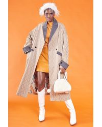 Jayley - Faux Leather Snake Print Maxi Coat - Lyst