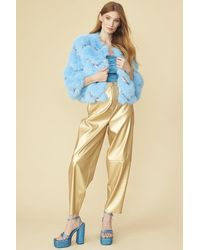 Jayley - Bamboo Sequin Eco Faux Fur Coat - Lyst
