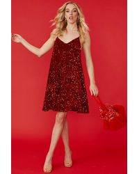 Jayley - Sequin Cami Ruffle Dress - Lyst